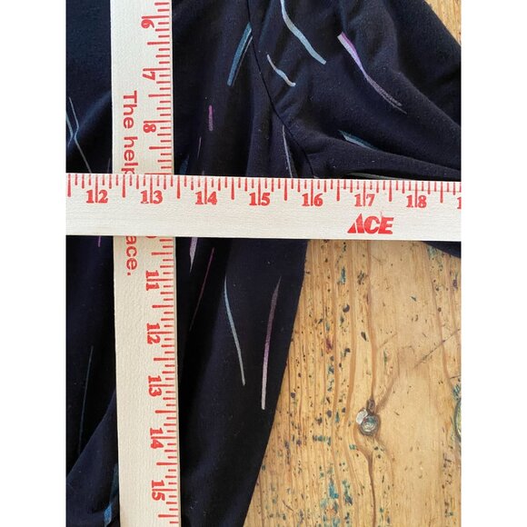 Apt. 9 Women’s Black Multicolor Printed Long Sleeve Elastic Waist Dress S Rayon - Picture 7 of 8